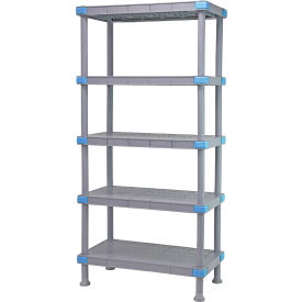 Quantum Millenia™ Shelving Unit 42""W X 24""D X 74""H 5 Solid Shelves