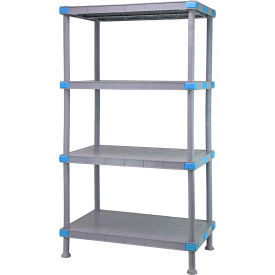 Quantum Millenia™ Shelving Unit 54""W X 21""D X 74""H 4 Solid Shelves Dunnage Stand