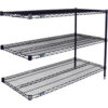 Nexel® 3 Shelf Nexelon® Blue Wire Shelving Unit Add On 72""W x 24""D x 34""H