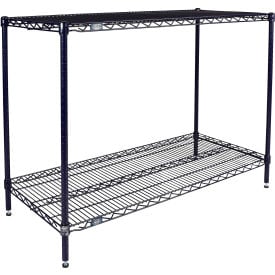 Nexel® 2 Shelf Nexelon® Blue Wire Shelving Unit Starter 72""W x 24""D x 34""H