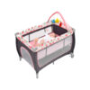 3-in-1 Portable Baby Playard with Zippered Door and Toy Bar-Red