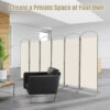 6 Feet 6-Panels Freestanding Folding Privacy Screen-White