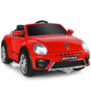 12V Licensed Volkswagen Beetle Kids Ride On Car with Remote Control-Red