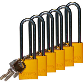 Brady® 123287 Aluminum Lockout Padlock 3"" Yellow 6/Pack