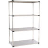 Nexel® 4 Shelf Stainless Steel Solid Shelving Unit Starter 48""W x 24""D x 86""H