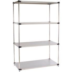 Nexel® 4 Shelf Stainless Steel Solid Shelving Unit Starter 36""W x 24""D x 63""H