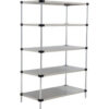 Nexel® 5 Shelf Stainless Steel Solid Shelving Unit Starter 48""W x 24""D x 74""H