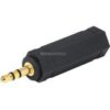 Monoprice 3.5mm Stereo Plug to 6.35mm (1/4 Inch) Stereo Jack Adaptor - Gold Plated