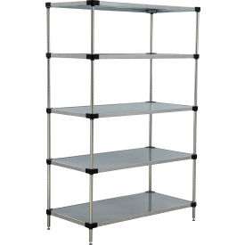 Nexel® 5 Shelf Galvanized Steel Solid Shelving Unit Starter 36""W x 18""D x 63""H