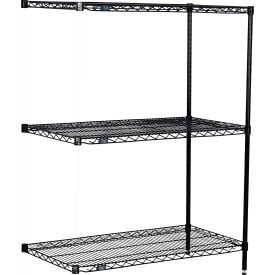 Nexel® 3 Shelf Black Epoxy Wire Shelving Unit Add On 30""W x 24""D x 34""H