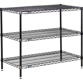 Nexel® 3 Shelf Black Epoxy Wire Shelving Unit Starter 30""W x 14""D x 34""H