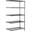 Nexel® 5 Shelf Black Epoxy Wire Shelving Unit Add On 72""W x 14""D x 74""H