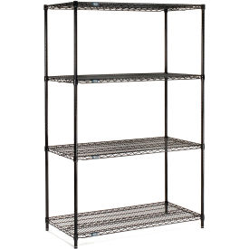 Nexel® 4 Shelf Black Epoxy Wire Shelving Unit Starter 30""W x 18""D x 74""H