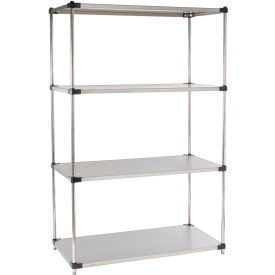 Nexel® 4 Shelf Stainless Steel Solid Shelving Unit Starter 36""W x 24""D x 86""H