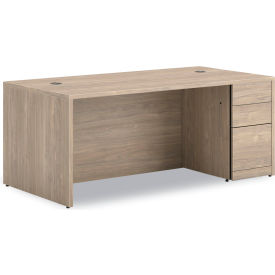 HON® 10500 Series™ Full Height Single Pedestal Office Desk 72""W x 36""D x 29-1/2""H Walnut