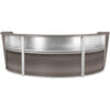 Regency Marque Plexi Triple Unit Reception Workstation 143-1/2""W x 71""D x 45-1/2""H Driftwood Gray