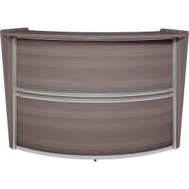 Regency Marque Single Unit Reception Curved Desk Workstation 72""W x 32""D x 45-1/2""H Driftwood Gray