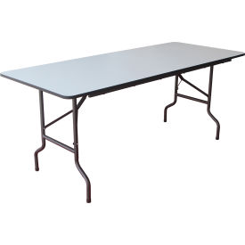 Interion Folding Wood Table 72""W x 30""L Gray