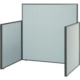 Interion® Pre-Configured Office Cubicle 4'W x 4'D x 60""H Starter Kit Blue