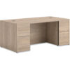 HON® 10500 Series™ Full Height Double Pedestal Office Desk 72""W x 36""D x 29-1/2""H Walnut