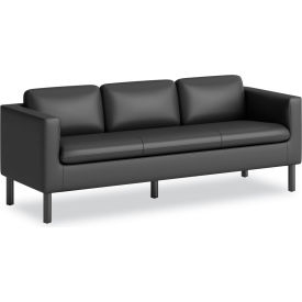 HON® Parkwyn Reception Upholstery Polyurethane Sofa 77""W x 26-3/4""D x 29""H Black