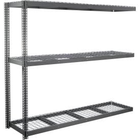 Global Industrial 3 Shelf Extra Heavy Duty Boltless Shelving Add On 96""W x 24""D x 84""H Wire Deck