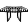 Global Industrial™ Outdoor Curved Bench Steel Slat 45° Single Unit Black