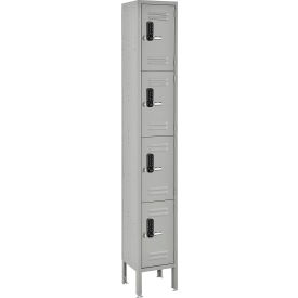 Global Industrial™ 4-Tier 4 Door Digital Locker 12""Wx15""Dx78""H Gray Unassembled