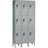 Global Industrial™ 3-Tier 9 Door Digital Locker 36""Wx15""Dx78""H Gray Unassembled