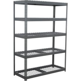 Global Industrial 5 Shelf Extra Heavy Duty Boltless Shelving Starter 72""W x 48""D x 72""H Wire Deck