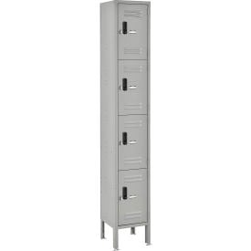 Global Industrial™ 4-Tier 4 Door Digital Locker 12""Wx12""Dx78""H Gray Unassembled