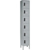 Global Industrial™ 6-Tier 6 Door Digital Locker 12""Wx18""Dx78""H Gray Unassembled