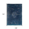 9' X 13' Blue and Gray Medallion Non Skid Area Rug