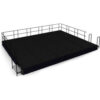 NPS® 16' x 20' Stage Package 16"" Height Black Carpet Black Shirred Pleat Skirting