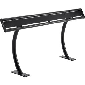 Global Industrial™ 6' Leaning Rail In-Ground/Surface Mount Black