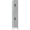 Global Industrial™ 2-Tier 2 Door Digital Locker 12""W x 18""D x 78""H Gray Assembled