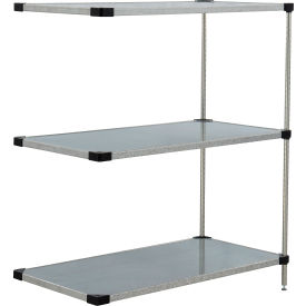 Nexel® 3 Shelf Galvanized Steel Solid Shelving Unit Add On 42""W x 18""D x 54""H