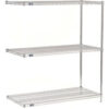 Nexel® 3 Shelf Stainless Steel Wire Shelving Unit Add On 60""W x 24""D x 34""H