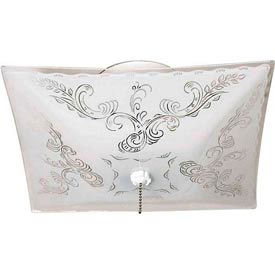 Satco 77-392 2 Light - 12"" - Ceiling Fixture - Square Floral / w/Pull Chain  White