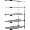 Nexel® 5 Shelf Galvanized Steel Solid Shelving Unit Add On 60""W x 18""D x 63""H