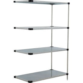 Nexel® 4 Shelf Galvanized Steel Solid Shelving Unit Add On 36""W x 18""D x 54""H
