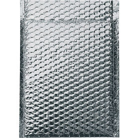 Global Industrial Cool Shield Thermal Bubble Mailers 10-1/2""L x 10""W Silver 100/Pack