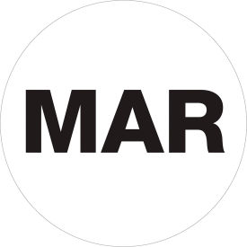 Tape Logic® 2"" Dia. Round Paper Labels with ""Mar"" Print White Roll of 500