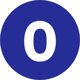 Tape Logic® 4"" Dia. Round Number Paper Labels with ""0"" Print Dark Blue Roll of 500
