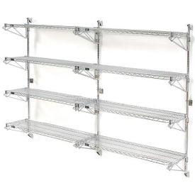 Nexel® Poly-Green® Adjustable Wall Mount Wire Shelving 4 Shelf Add On 54""Wx18""Dx63""H
