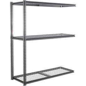 Global Industrial 3 Shelf Extra Heavy Duty Boltless Shelving Z Beam Add On 96Wx24Dx84H Wire Deck