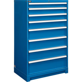 Global Industrial™ Modular Drawer Cabinet 8 Drawers w/Lock 36""Wx24""Dx57""H Blue