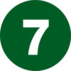 Tape Logic® 2"" Dia. Round Number Paper Labels with ""7"" Print Dark Green Roll of 500