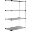 Nexel® 4 Shelf Stainless Steel Solid Shelving Unit Add On 48""W x 18""D x 74""H