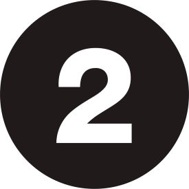Tape Logic® 1"" Dia. Round Number Paper Labels with ""2"" Print Black Roll of 500